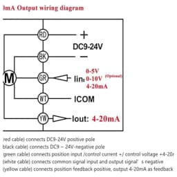TFM20 S2 C DC9V 24V New 2 Way SS304 3 4 DN20 Modulating Valve 0 5V 0 10V or 4 20mA 5 Wire for Water Proportional Control Bsp, Out 4 20mA 0V to 5V