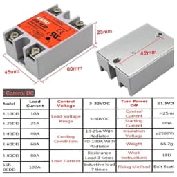 SSR 40DD SSR 60DD SSR 10A 25A 40A 60A 80A 100A 120A 3 32V Input DC 5 60V Output Voltage SSR 10DD